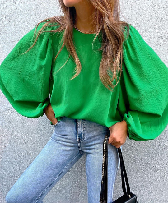 Damen Elegante Bluse mit Puffärmeln EB