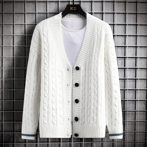 Damen Strickjacke mit Zopfmuster und Knopfdetails EB