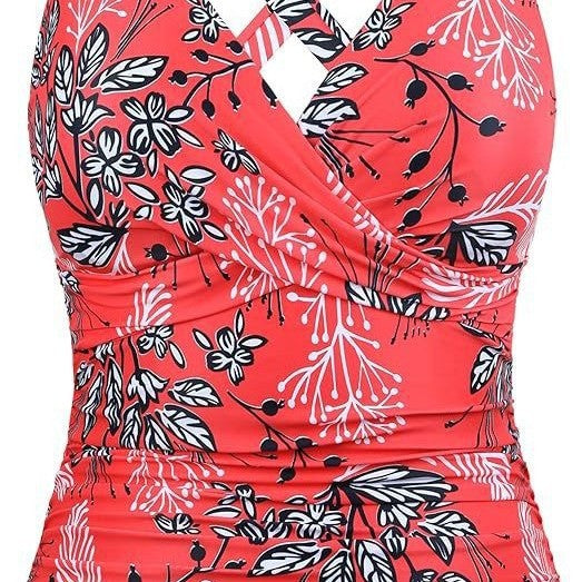 Damen Badeanzug mit Wickelschnitt und figurschmeichelndem Design EB