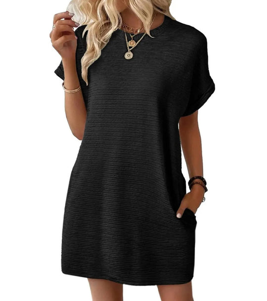 Damen Casual-Kleid mit lässigem Schnitt und praktischen Taschen EB