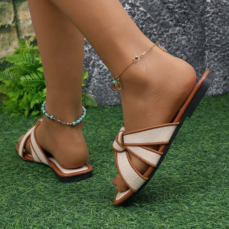 Damen offene Riemchen-Sandalen mit verspieltem Design EB