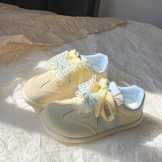 Damen Sneakers mit verspieltem Design und dekorativen Schleifen EB