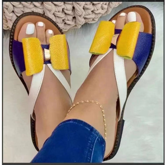 Damen elegante Flip-Flops mit modischen Schleifenapplikationen EB