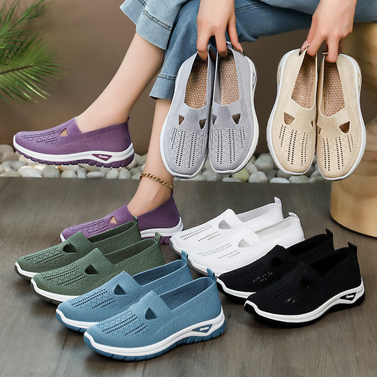 Damen Bequeme und atmungsaktive Slip-On Sneakers mit elastischem Obermaterial EB