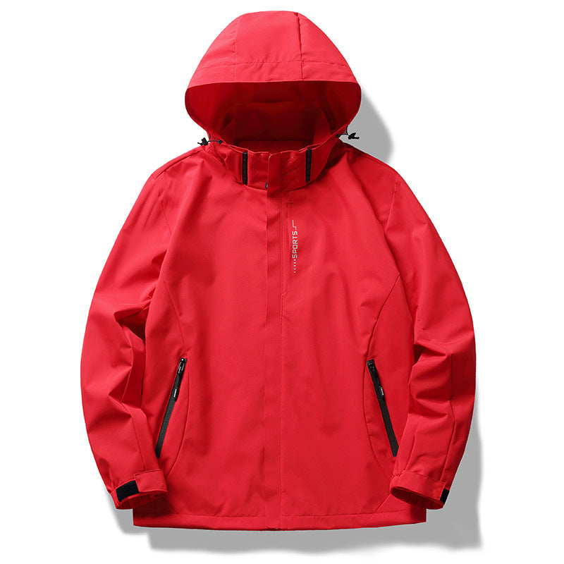 Damen wetterfeste Funktionsjacke mit verstellbarer Kapuze und atmungsaktiven Materialien EB