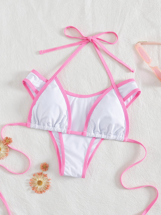 Damen Triangel-Bikini mit aufregendem Streifen-Design EB