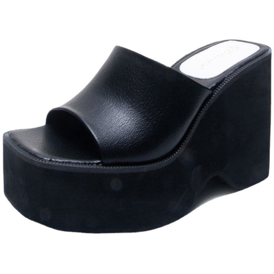 Damen Wedge-Pantoletten mit offenem Zehenbereich und elegantem Design EB