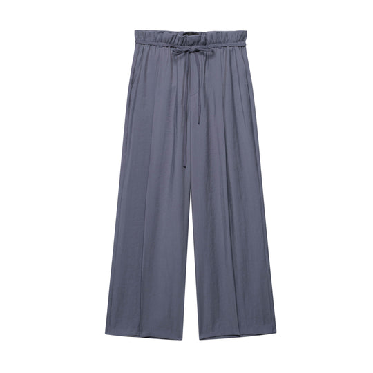 Damen weit geschnittene Palazzo-Hose mit elastischem Bund EB