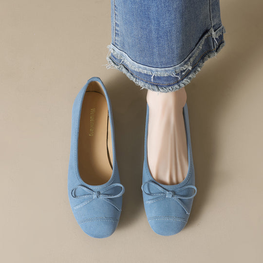 Damen Ballerinas mit eleganter Schleifenverzierung und weicher Innenausstattung EB