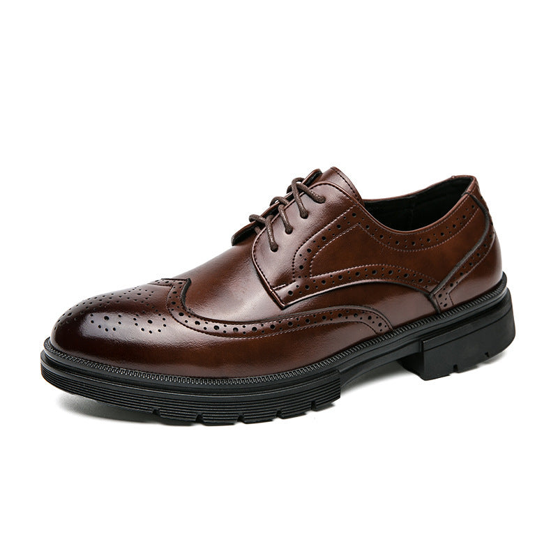 Herren Elegante Schnürschuhe mit klassischen Broguemuster und rutschfester Sohle EB