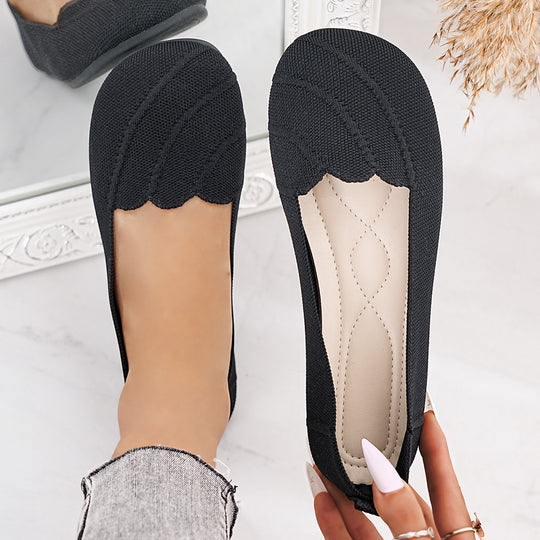 Damen Ballerinas mit elegantem Wellenmuster und rutschfester Sohle EB