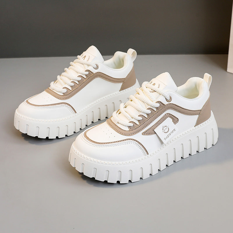 Damen modische Plateau Sneakers mit rutschfester Sohle und atmungsaktivem Obermaterial EB