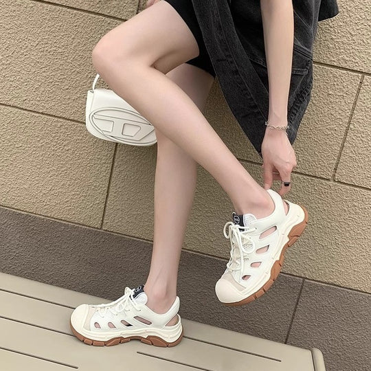 Damen Sportliche Sneaker mit atmungsaktiver Oberflächenstruktur und rutschfester Sohle EB