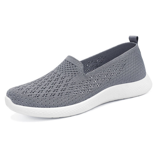 Damen nan nahtloser Strick-Slipper mit perforierter Luftnetzstruktur, ergonomischem Memory-Fußbett und leichter EVA-Dämpfung EB