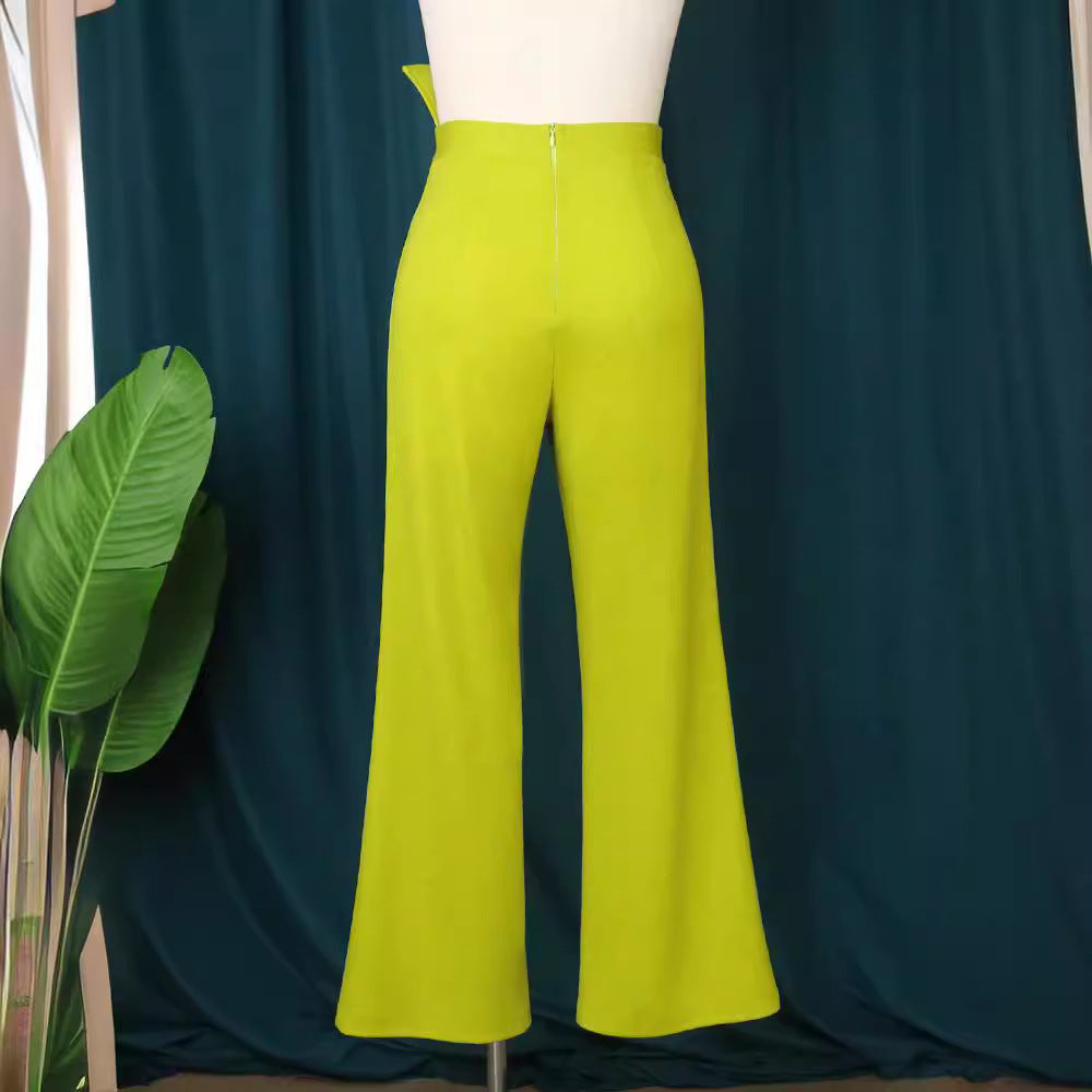 Damen High-Waist Palazzo-Hose mit eleganter Schnalle EB
