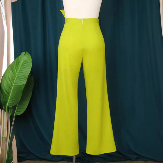 Damen High-Waist Palazzo-Hose mit eleganter Schnalle EB