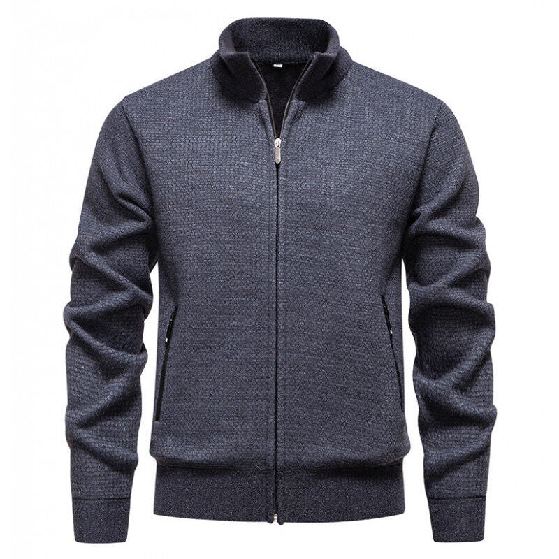 Herren leichte Strickjacke mit modernem Zipper und sportlichem Design EB