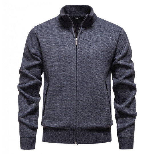Herren leichte Strickjacke mit modernem Zipper und sportlichem Design EB