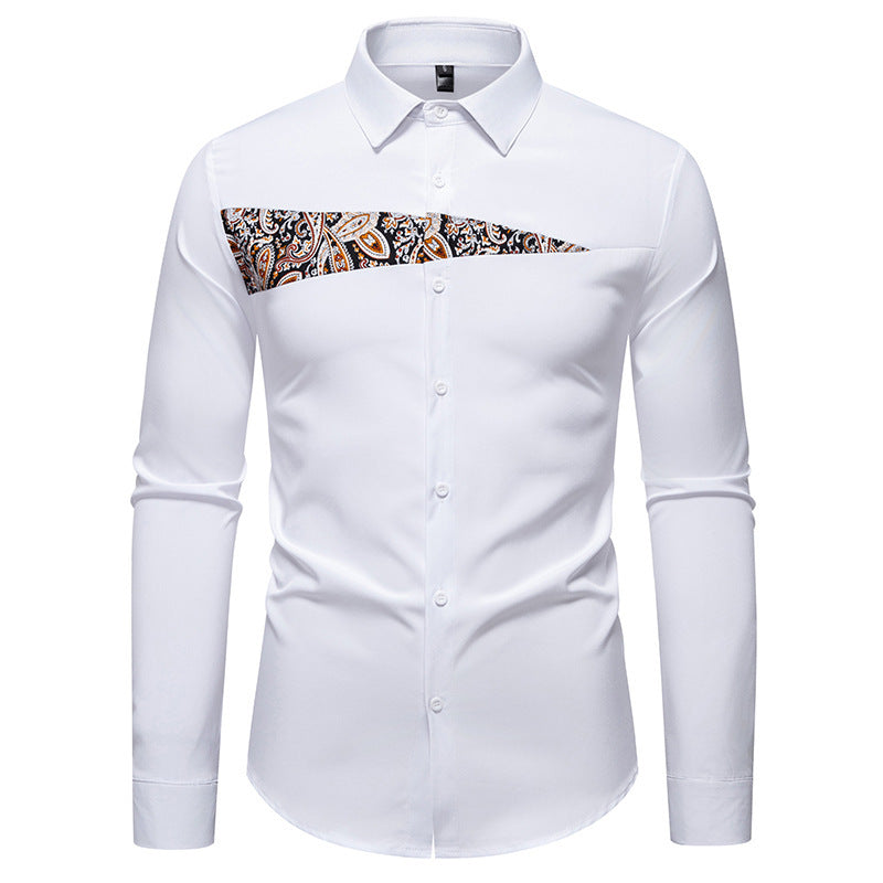 Herren Langarmhemd mit kreativem Paisley-Design EB
