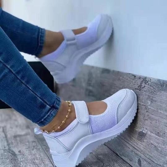 Damen Komfortable Sneakers mit verstellbarem Klettverschluss und atmungsaktivem Obermaterial EB