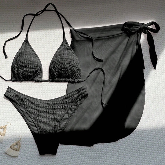 Damen Triangel-Bikini-Set mit passendem Wickelrock EB