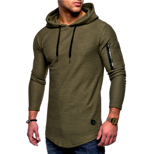 Herren lässiger Kapuzenpullover mit modischem Reißverschluss EB