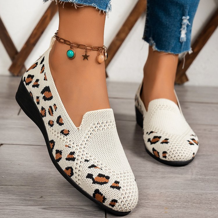 Damen bequeme Slip-On Ballerinas mit ergonomischem Fußbett EB