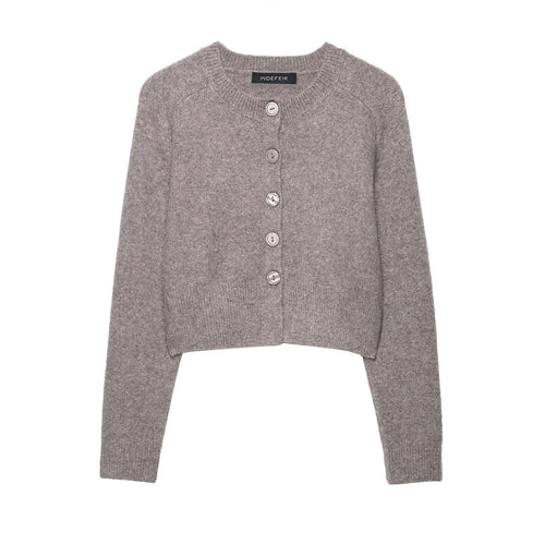 Damen Kurzstrickjacke mit Knopfdetails EB