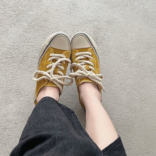 Damen Freizeit-Sneaker mit weichem Veloursleder und dicker Schnürung EB