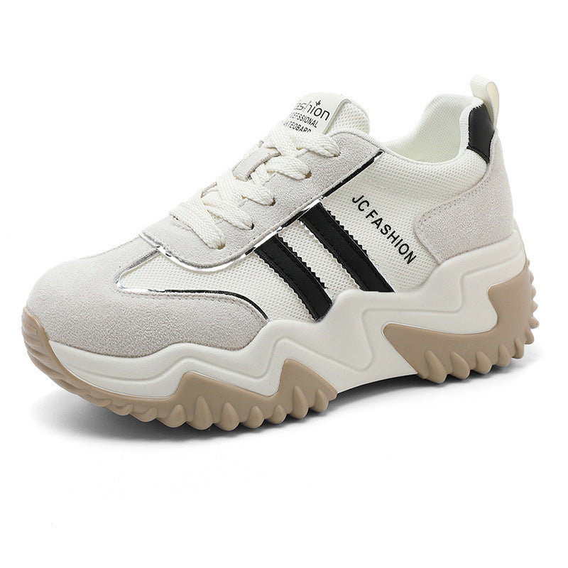 Damen Trendige Chunky Sneakers mit stabiler Gummisohle und atmungsaktivem Obermaterial EB