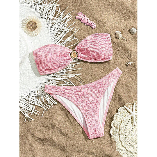 Damen Bandeau-Bikini mit geschmeidigem Rüschendesign EB