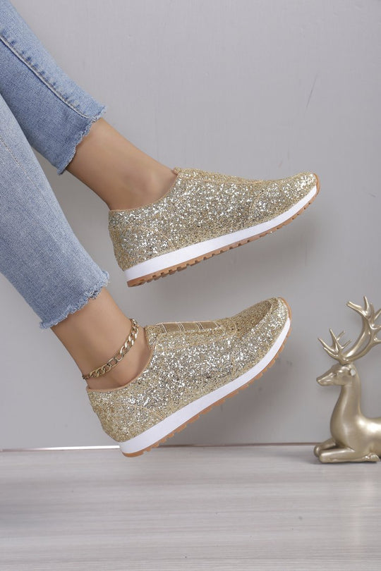 Damen Glitzernde Slip-On Sneakers EB