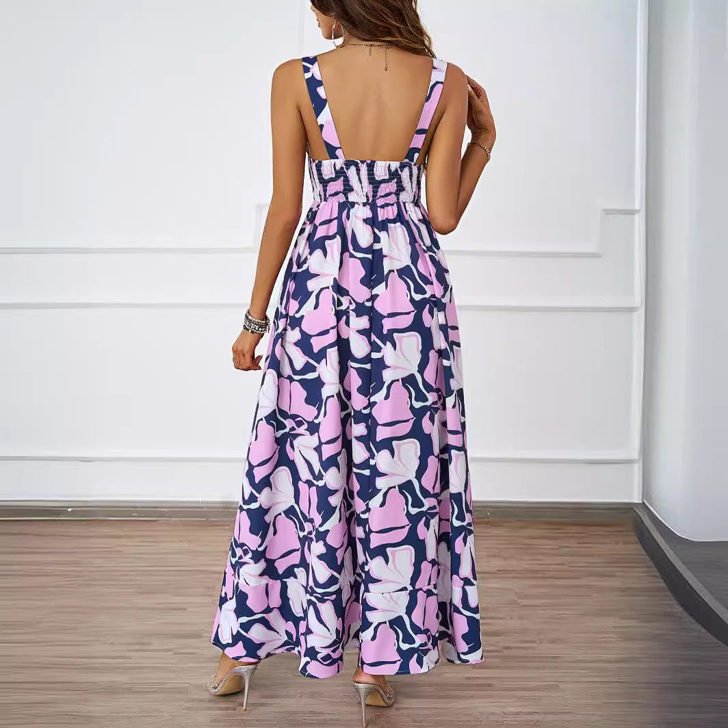 Damen Maxikleid mit modernem Blumendesign und schmeichelnder Silhouette EB