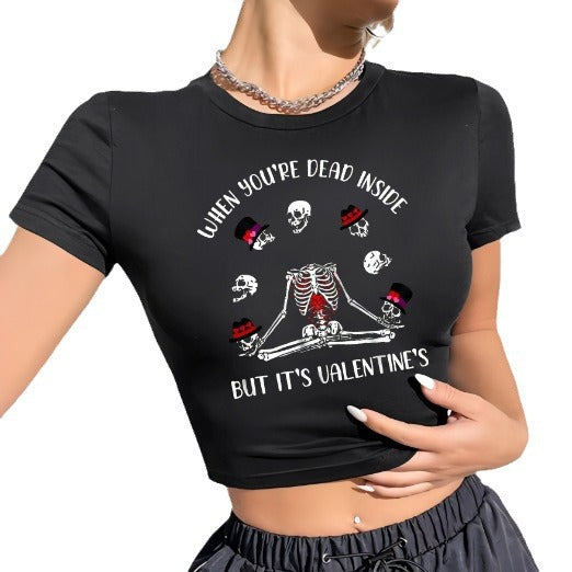 Damen Crop-Top mit innovativem Spinnen-Netz-Design EB