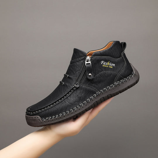 Herren Bequeme Leder Slipper EB