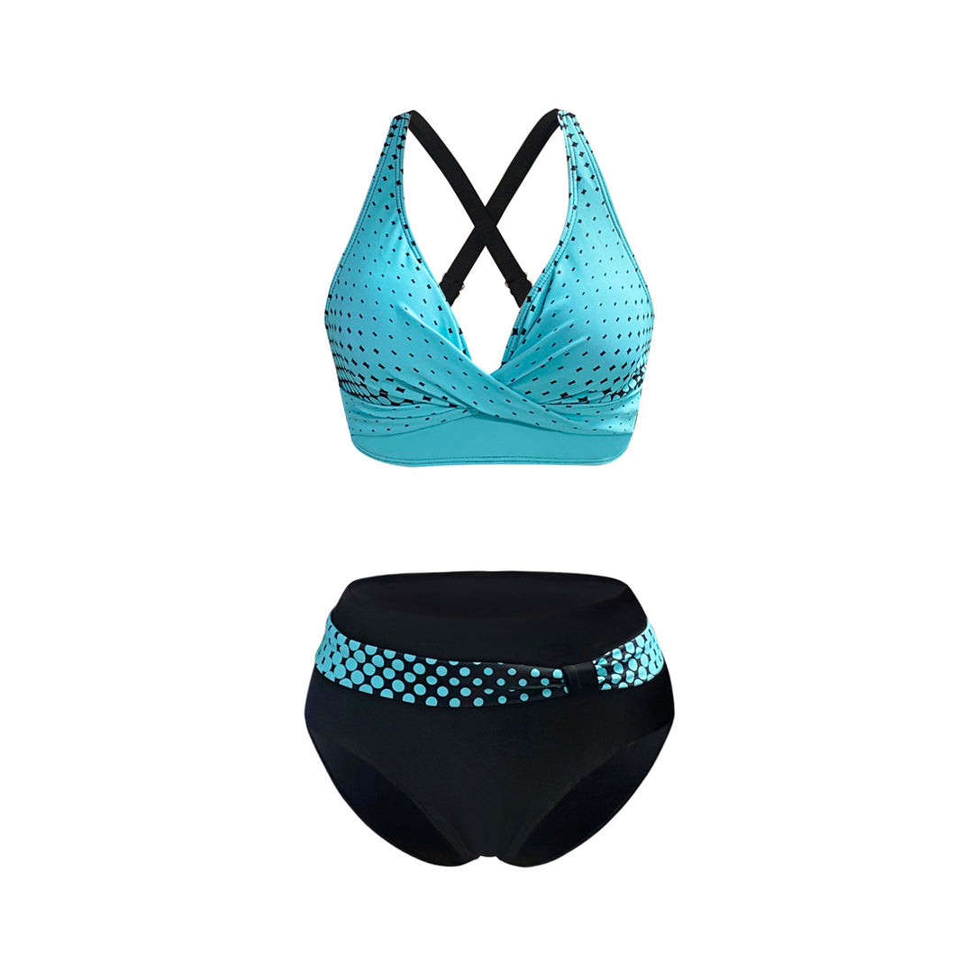 Damen Sportliches Bikini-Set mit trendigem Schnitt und modernem Grafikdesign EB