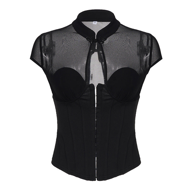Damen Taillenkorsett mit transparenten Einsätzen und eleganten Details EB