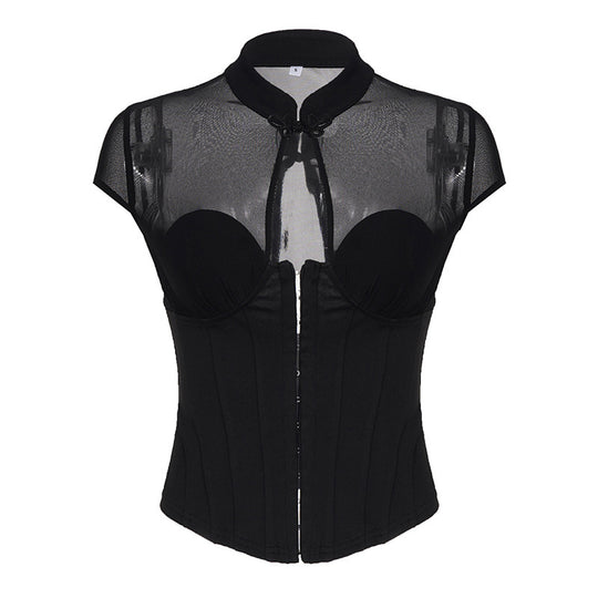 Damen Taillenkorsett mit transparenten Einsätzen und eleganten Details EB