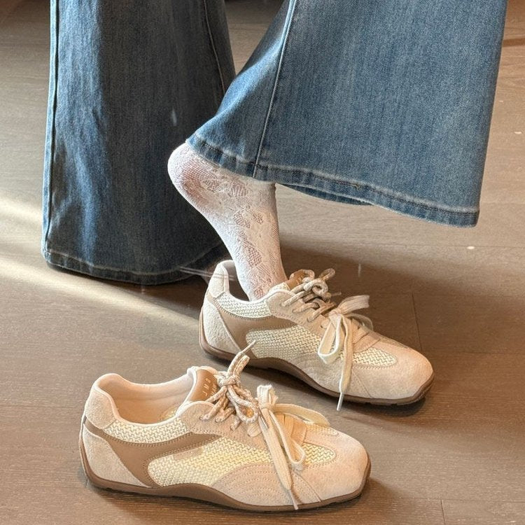 Damen atmungsaktive Lifestyle-Sneaker mit luxuriösem Wildleder-Obermaterial und flexiblem Sohlenprofil EB