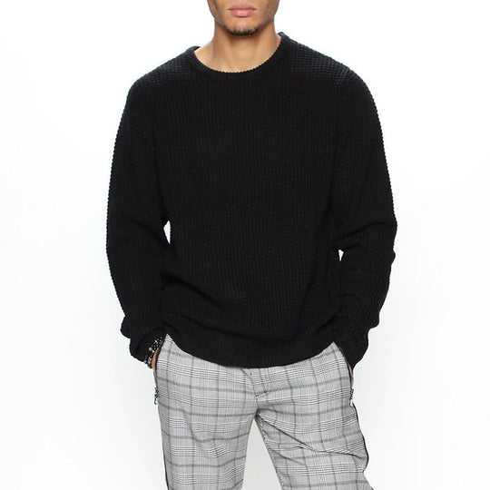 Herren Grobstrickpullover mit modernem Schnitt und kuscheligem Innenfutter EB