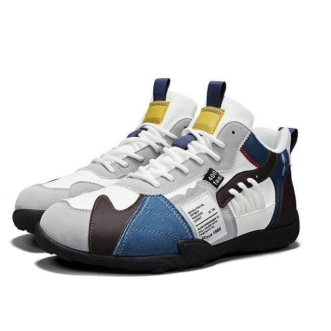 Herren mehrlagige Retro-City-Sneaker mit Wildleder- und Textilmix, gepolstertem Fersenkragen, atmungsaktiver Mesh-Zunge und griffiger Gummisohle EB