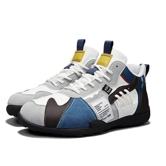 Herren mehrlagige Retro-City-Sneaker mit Wildleder- und Textilmix, gepolstertem Fersenkragen, atmungsaktiver Mesh-Zunge und griffiger Gummisohle EB
