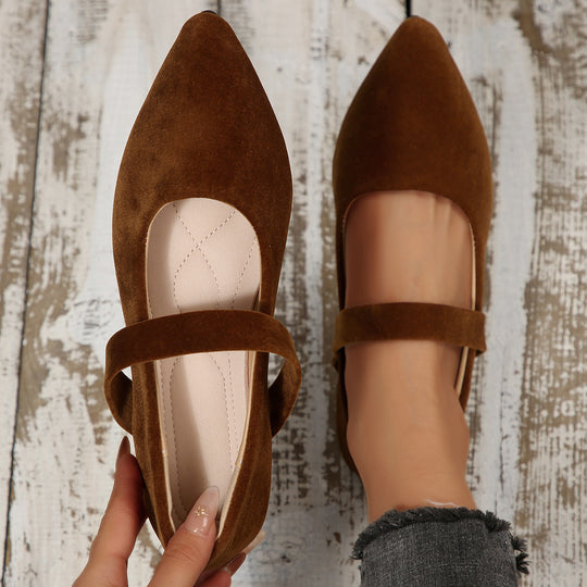 Damen Bequeme Ballerinas mit modischem Riemen EB