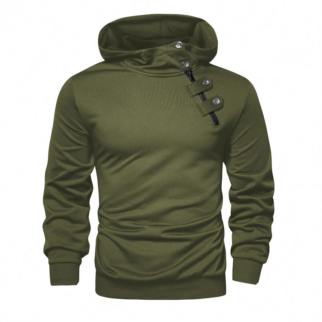 Herren Hoodie mit innovativem Kragen und praktischer Taschenlösung EB