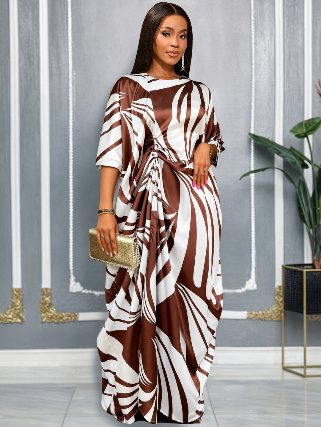 Damen luxuriöser Kaftan mit auffälligem Muster EB