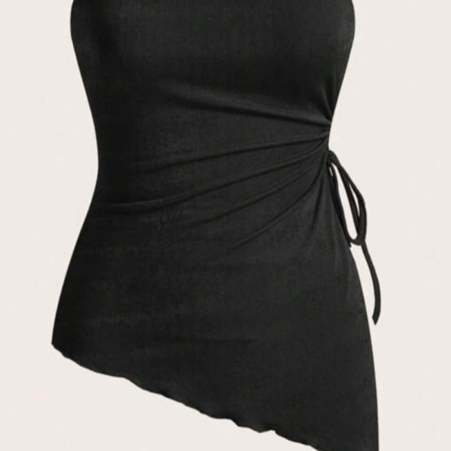 Damen Bandeau-Oberteil mit modischem Wickeldesign und verstellbaren Riemen EB