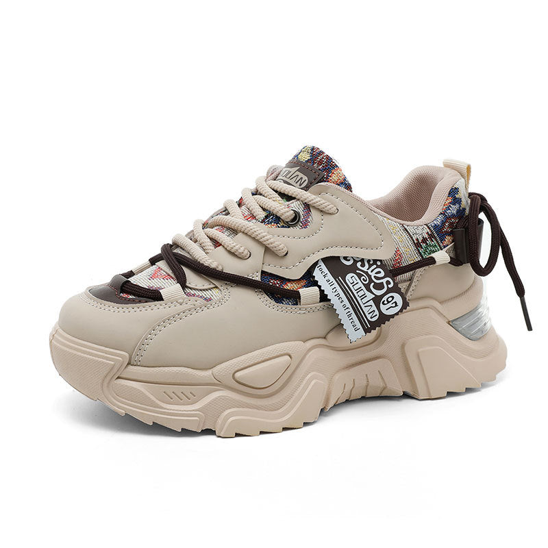 Damen Sportliche Chunky Sneakers mit exklusivem Mustermix und strapazierfähigem Obermaterial EB