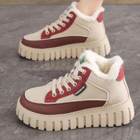 Damen Trendige High-Top Sneakers mit kuscheligem Innenfutter und rutschfester Sohle EB