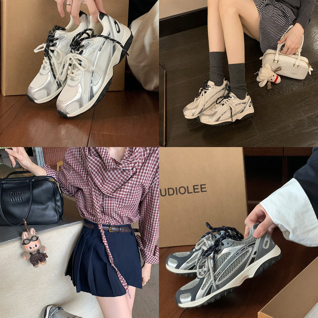 Damen hochentwickelte Sport-Sneaker mit atmungsaktiver Mesh-Oberfläche und dämpfender Sohle EB
