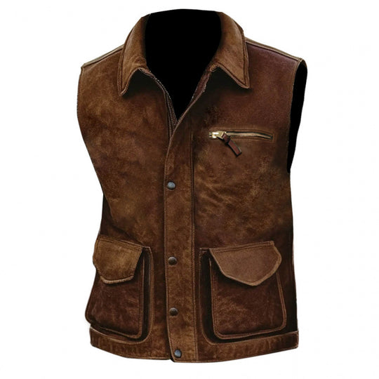 Damen Weste aus hochwertigem Wildleder mit praktischen Taschen EB